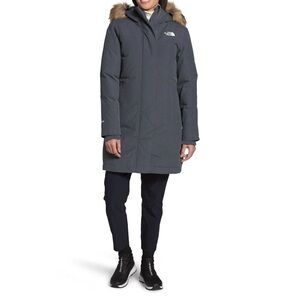 Women's The North Face Arctic Waterproof Hooded Long Down Parka - Gray